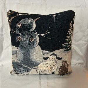 Sandi Gore Evans "Do You See What I See" Christmas tapestry throw pillow